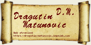 Dragutin Matunović vizit kartica